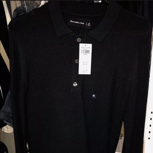 Mens Abercrombie and Fitch Long Sleeve Polo Shirt X Small